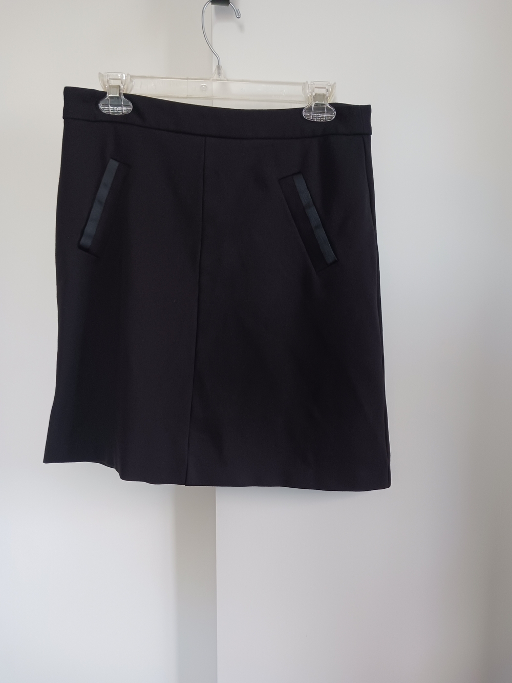 Mario Serrani Black Mini Skirt with Satin Trim